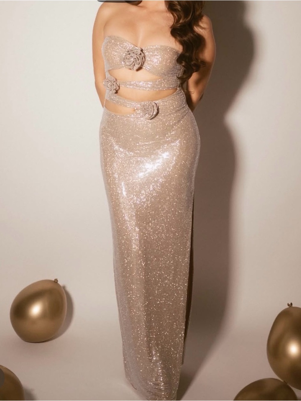 Meshki Stassie Dress Champagne